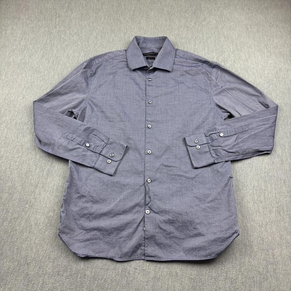 John Varvatos U.S.A. Shirt Men Medium Purple Slim Fit Classic Preppy Long Sleeve